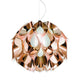 Slamp Flora Pendelleuchte Ø 36cm mit dekorativem Blattdesign in Kupfer und Weiß.
