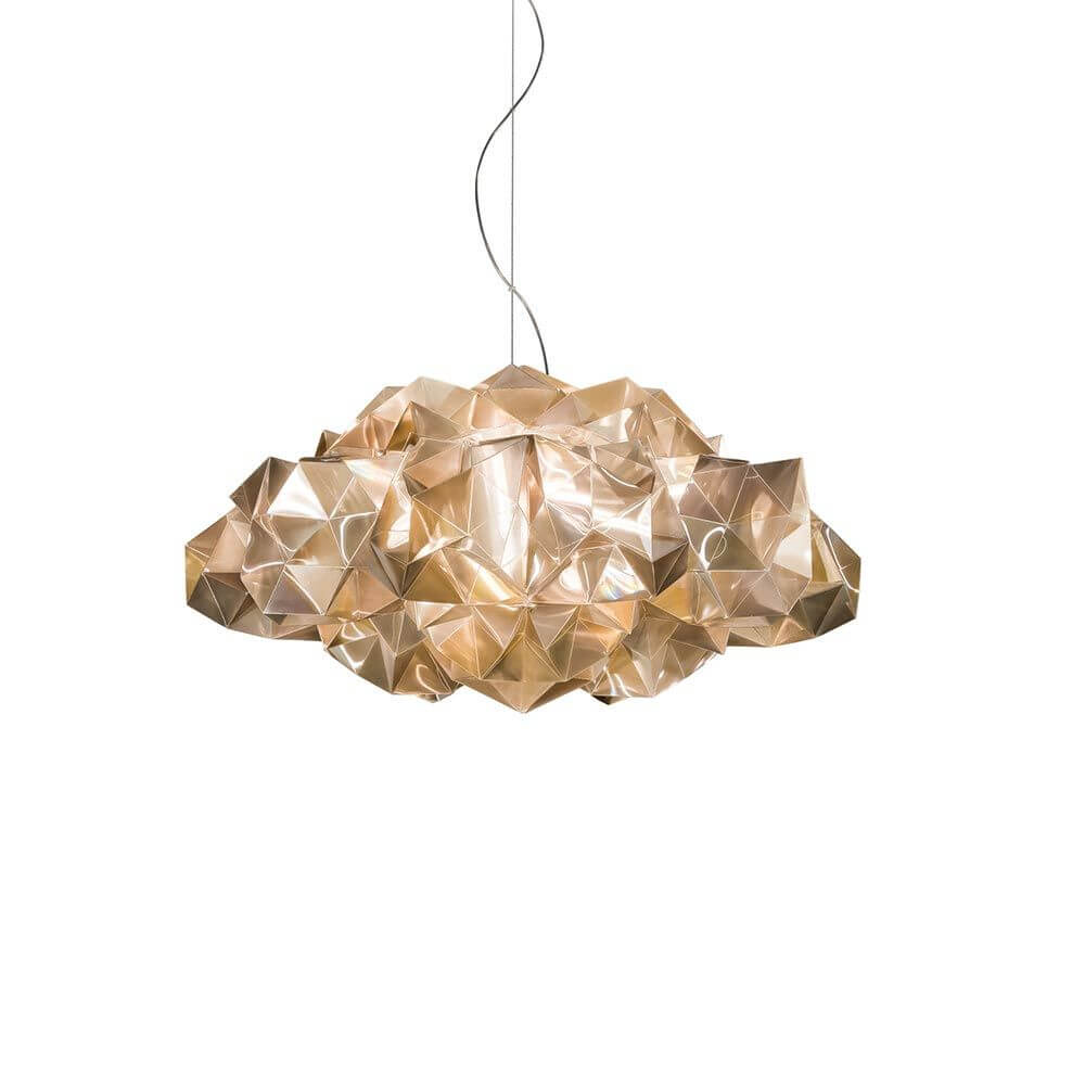 Slamp Hängelampe Drusa Goldfarben, Velvet in zeitgemäßem Design mit glitzerndem Finish.