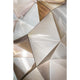 Slamp Hängelampe Drusa Goldfarben, Velvet-Muster mit glänzenden, geometrischen Formen in Gold- und Cremetönen.