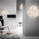 Slamp Hängelampe Drusa Goldfarben, Velvet in moderner Inneneinrichtung mit leuchtendem Design.