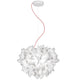 Slamp Pendelleuchte Veli Foliage Weiß mit handgefertigtem Design und rotem Kabel, ideal für moderne Innenräume.