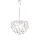 Slamp Pendelleuchte Veli Foliage Weiß - moderne Hängeleuchte mit naturinspirierter Form und rotem Kabel