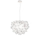 Slamp Pendelleuchte Veli Foliage Weiß mit blütenartigen Formen und sanftem Licht im modernen Design.