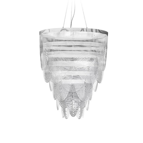 Lampa wisząca Slamp Ceremony Large Prisma Transparent o eleganckim, rzeźbiarskim designie i 5 źródłach światła.