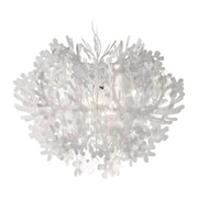 Luz suspensa Slamp Fiorella Mini Branca em formas florais com um impressionante jogo de luz.
