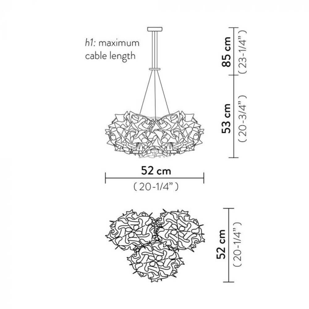 Slamp Hanging Lamp Veli Mini Trio Couture 3-Flame