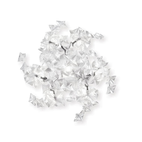 Klap LED Loftslampe Hanami 2500lm 2700K prisme i transparent design med lysreflekterende elementer.