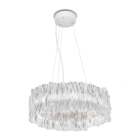 Slamp LED Hängelampe Accordeon Ø 57cm in modernem Design mit unregelmäßiger, transparenter Oberfläche.