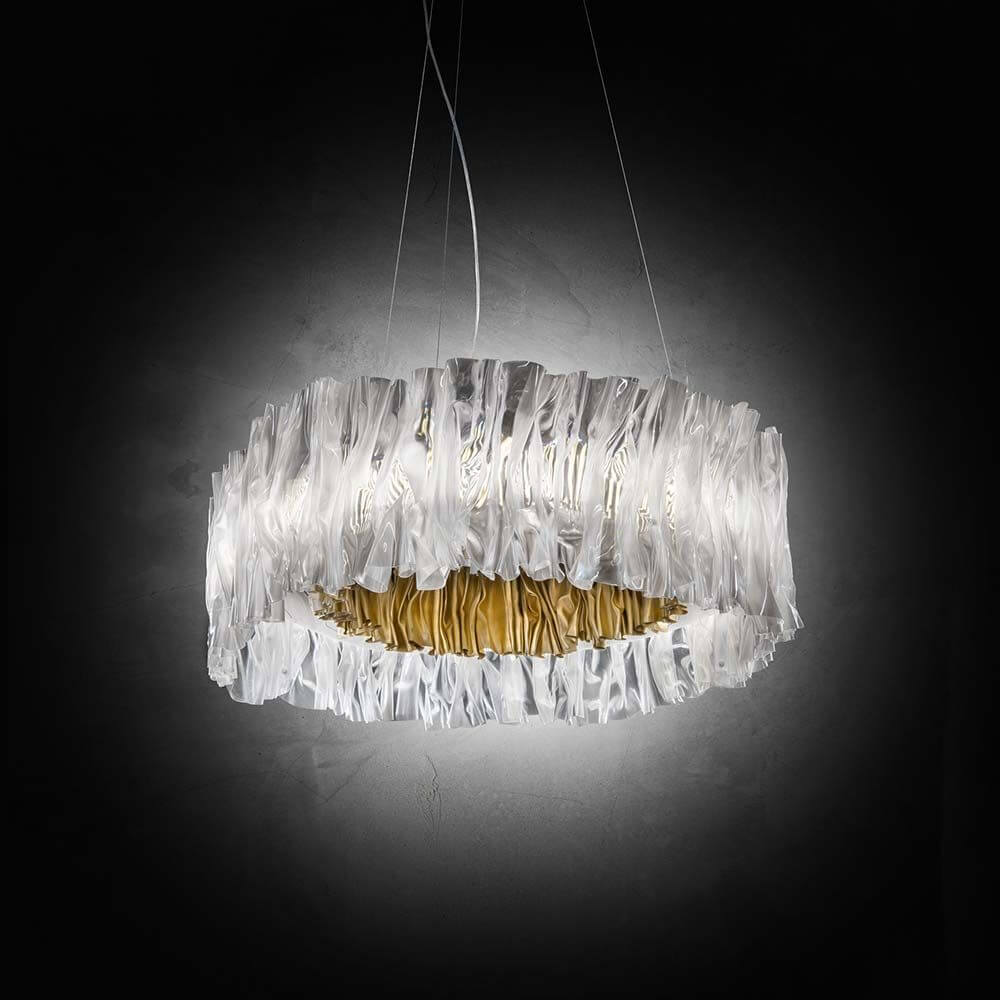 Slamp LED Hängelampe Accordeon Ø 57cm mit modernem Design und Technopolymerelementen.