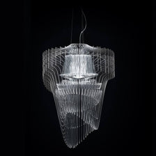 Slamp LED sospensione Aria Large 7000lm 2700K Trasparente design elegante per ambienti abitativi
