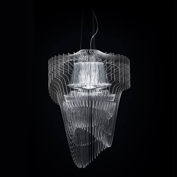Slamp LED sospensione Aria Large 7000lm 2700K Trasparente design elegante per ambienti abitativi