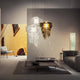 Slamp LED Hängelampe Aria Medium 3500lm 2700K Gold in modernem Wohnraum