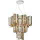Slamp LED Hängelampe La Lollo Extra-Large 9000lm 2700K Gold im eleganten Design mit jackpotartigen Farben und geometrischen Mustern.