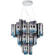 Slamp LED Hängelampe La Lollo Extra-Large 9000lm 2700K Gradient mit bunten Zylindern und modernem Design.
