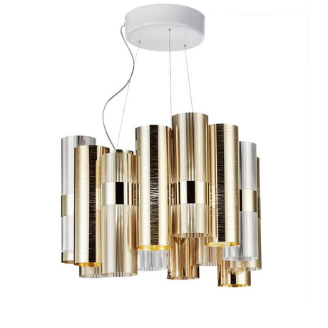 Slamp La Lollo Medium Hanglamp 2500lm 2700K Goud met elegante cilinders en modern design.