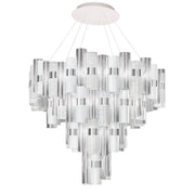 Slamp LED Hängeleuchte La Lollona 5 Ø 130cm, weiß, skulpturale Hängeleuchte im glamourösen 1950er-Jahre-Design
