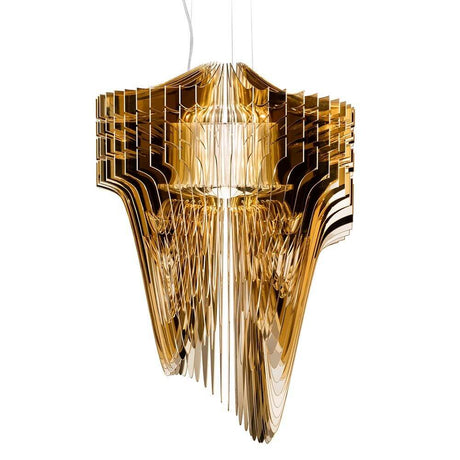 Slamp LED sospensione Aria Small 3500lm 2700K Oro design moderno dell'illuminazione in Oro Metallico.
