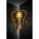 Slamp LED Pendelleuchte Aria Small 3500lm 2700K Gold im modernen Design mit goldener Beleuchtung.