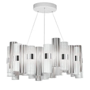 Slamp LED Pendelleuchte La Lollo Large 5000lm 2700K Weiß mit elegantem Design und mehrfarbigen Zylindern.