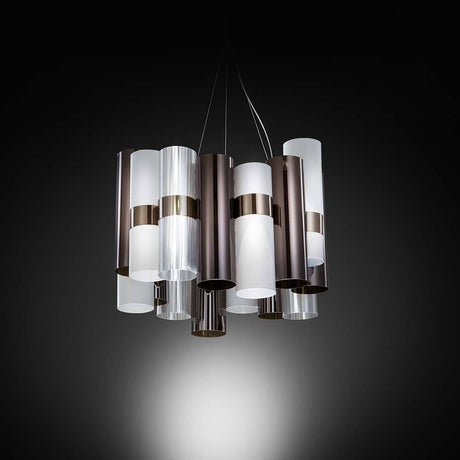 Slamp Luminária LED Pendelleuchte La Lollo Medium 2500lm 2700K Antracite, Branco em design elegante com formas curvas.