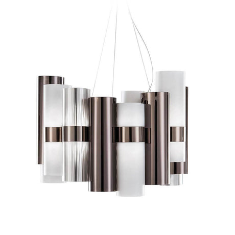 Slamp Luminária LED Pendelleuchte La Lollo Medium 2500lm 2700K Antracite, Branco - luminária moderna com design dos anos 50.