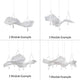Slamp Nuvem Canopy Baldachin für 6 Anschlüsse Weiß, Beispiele mit 2, 3, 5 und 7 Modulen.