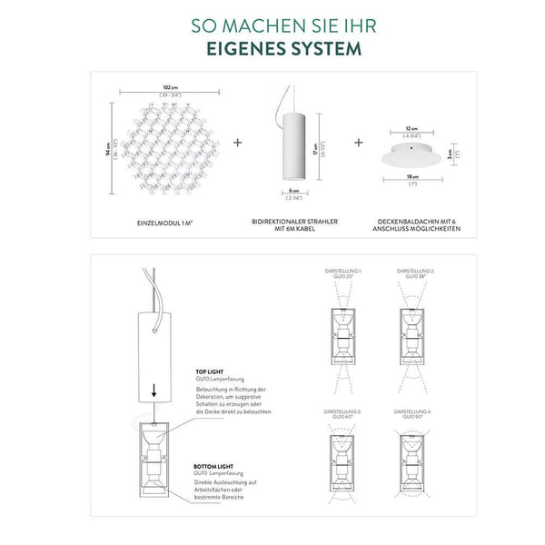 Slamp Nuvem zusätzlicher Spot Up- & Down Weiß für modulare Lichtsysteme mit bidirektionaler Beleuchtung