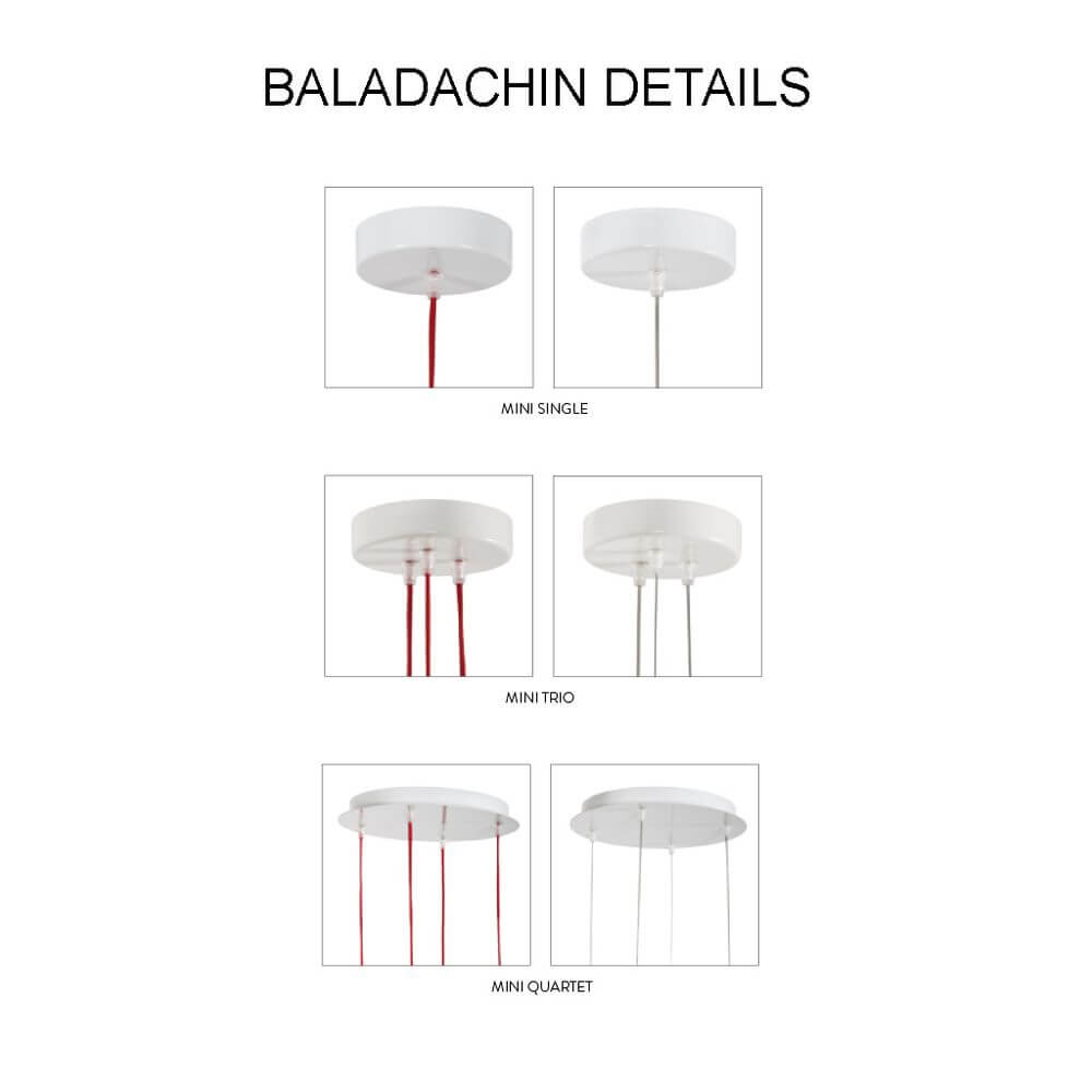 Baladachin Details für Slamp Pendellampe Veli Mini Single Couture 32cm: Mini Single, Mini Trio, Mini Quartett.