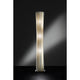 Moderne Slamp Stehlampe Bach XXL Gold in eleganter, schlanker Form mit warmem Licht auf dunklem Hintergrund.