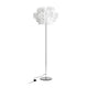 Slamp Stehlampe Fiorella Weiß, naturinspiriertes Design mit reflektierenden Blütenblättern und eleganter Chrombasis.