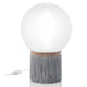 Slamp Tischlampe Atmosfera mit frosted Globe und grauem Fransenrock, stilvoller Tischleuchte für modernes Design.