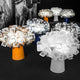Slamp Tischleuchte Clizia Weiß mit Akku in verschiedenen Farben und Formen, modernes Design und kunstvolle Lichtspiele.
