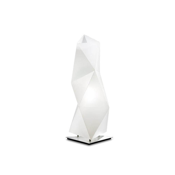 Slamp Tischleuchte Diamond Small Weiß, skulpturale Designer-Tischleuchte in geometrischer Facettenform