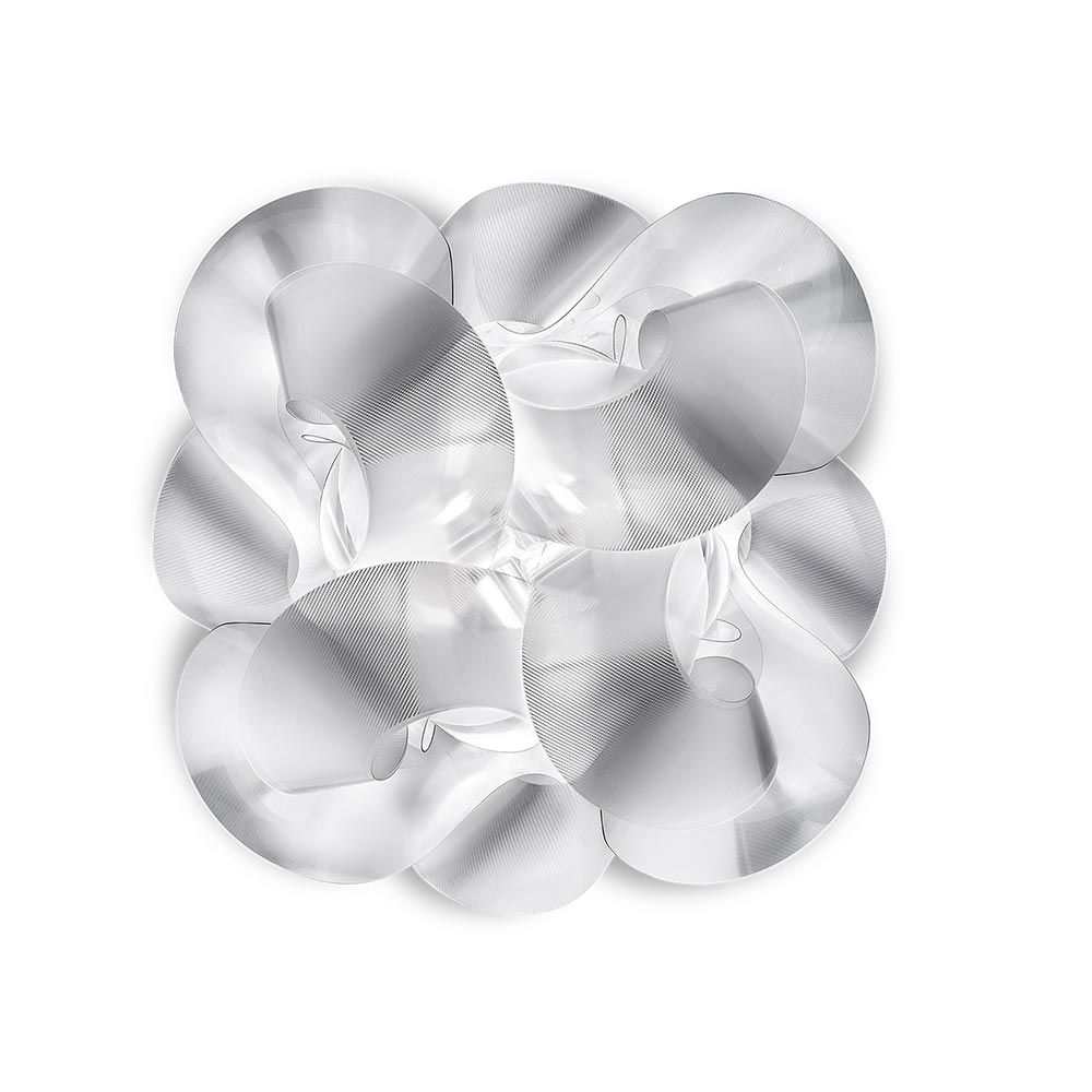 Slamp Fabula Large Prisma Deckenlampe in transparentem Design, handgefertigt mit Lentiflex®-Elementen. Ideal für große Räume.