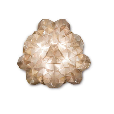 Slampevæg- og loftslampe Drusa guldfarvet, fløjl i skinnende design.