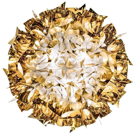 Slamp Wand- & Plafondlamp Veli Large in elegant gouddesign, geïnspireerd door haute couture.