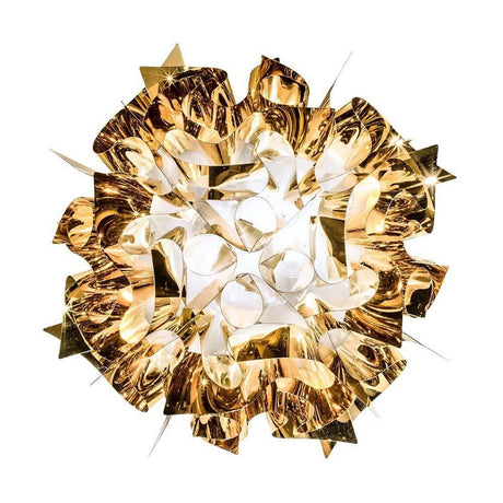 Slamp Wand- & Deckenleuchte Veli Mini in goldener, eleganter Gestaltung mit dreidimensionalen Volumen.