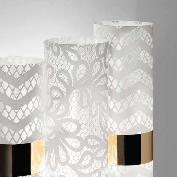 Slamp Wandlampe La Lollo Applique, zylindrische Designer-Wandleuchte mit 1950er-Jahre Muster und Technopolymer
