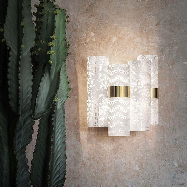 Slamp Wandlampe La Lollo Applique, zylindrische Wandleuchte mit 1950er-Jahre-Design und dekorativem Technopolymer