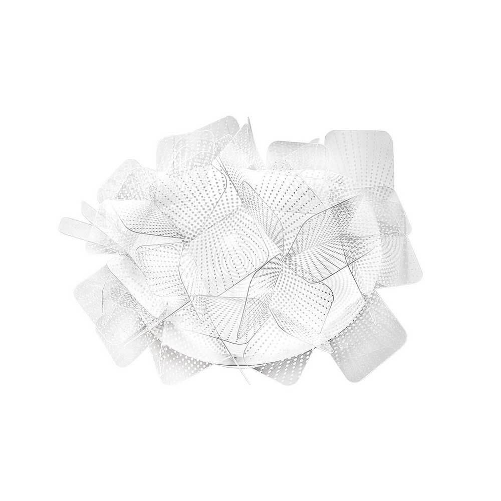 Slamp moderne Wandleuchte Clizia mit komplexen Kunststoffschirmen, die an Blumen erinnern und diffuses Licht spenden.