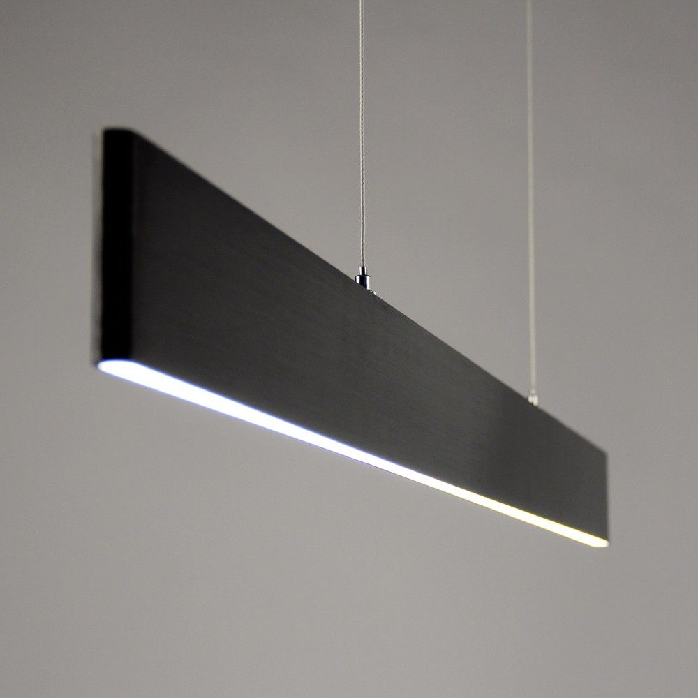 Slim LED Pendant Light Dimmable 3040lm Up&amp;Down Black