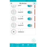 SmartMESH APP Geräteschnittstelle mit verschiedenen Sensoren und Einstelloptionen.