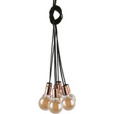 Socket pendant lamp 7-flame E27 copper-black