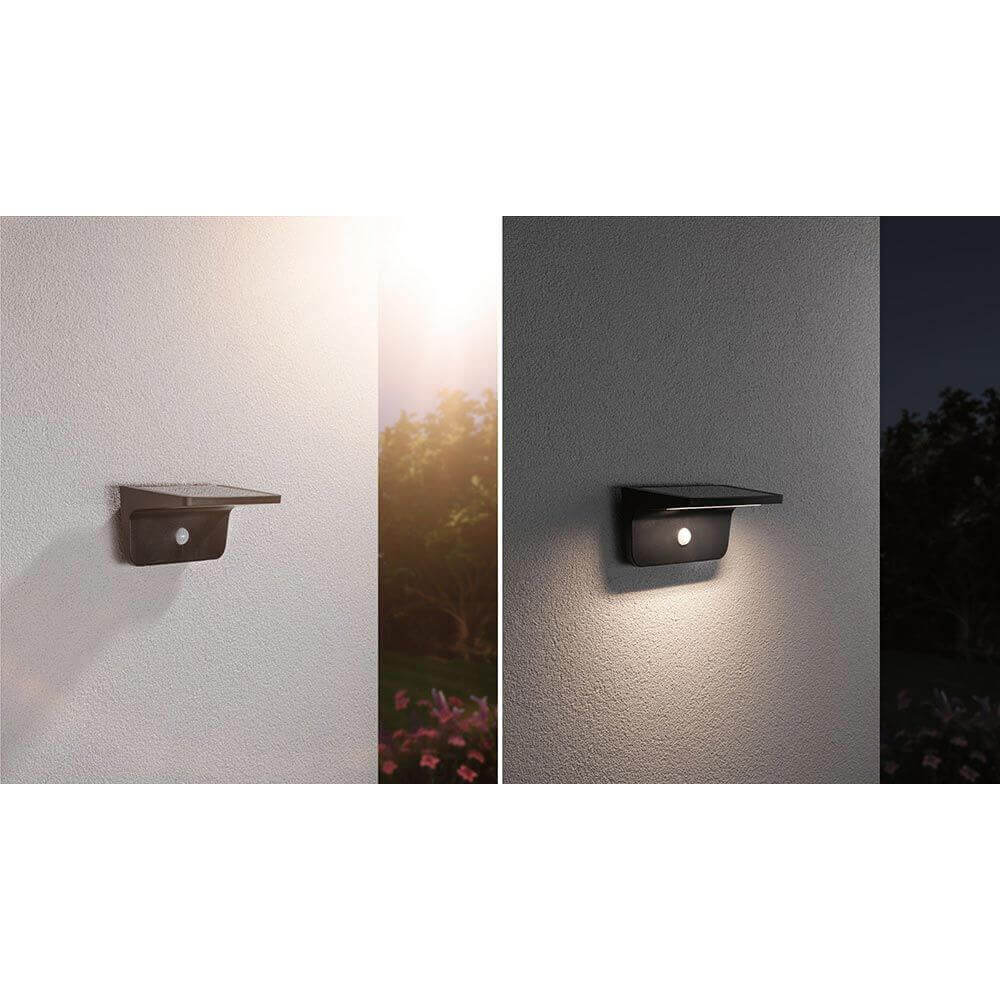 Solar LED Sensor Außenwandampe Cyrus mit Orientierungslicht