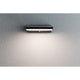 Solar LED Außenwandlampe Ronas Bewegungsmelder Grau an einer Wand mit warmweißem Licht.