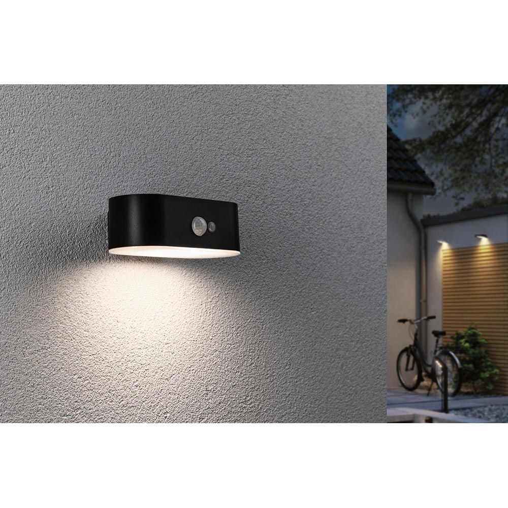 Aurinko -LED ulkoseinälamppu Adya -anturi musta