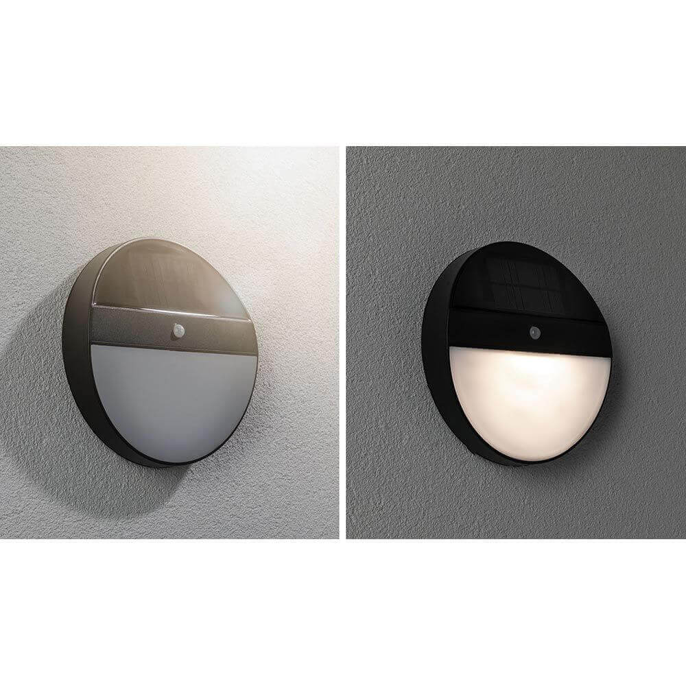Solar LED Außenwandleuchte Elios Sensor Anthrazit IP44