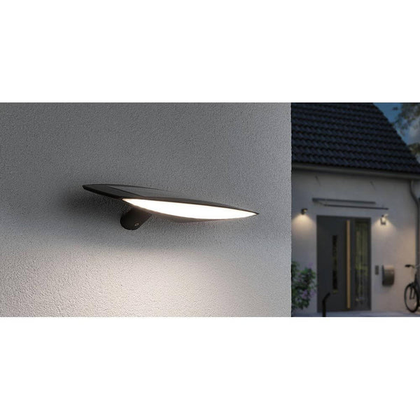Solar LED Außenwandleuchte Kiran Bewegungssensor in Anthrazit, moderne Außenleuchte für Hausfassaden