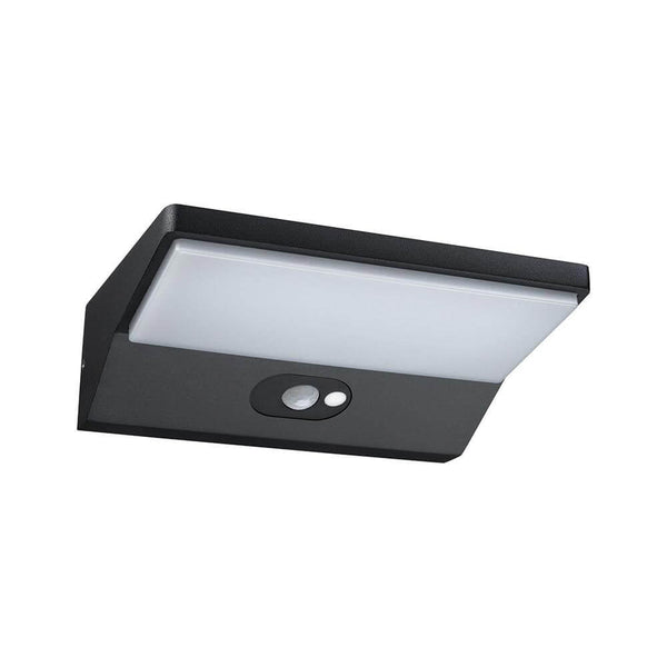 Solar LED Außenwandleuchte Ronas mit Sensor Dunkelgrau - elegante Wandleuchte mit Bewegungsmelder und Solarenergie.