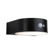 Solar LED Außenwandleuchte Eileen Sensor Schwarz mit Bewegungsmelder und warmweißem Licht